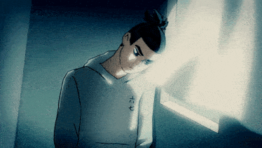 a cartoon character with the number six on his sleeve