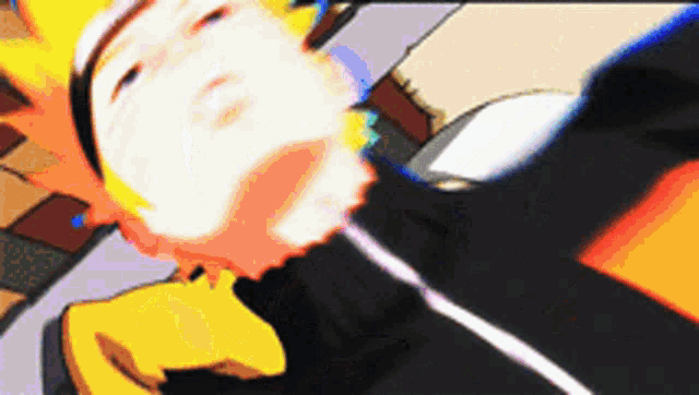 a close up of a person 's face with a yellow hair