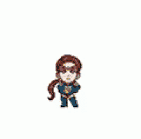 a cartoon of a girl in a superhero costume is in a yellow circle .