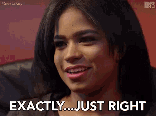 a woman says exactly just right in front of a mtv logo