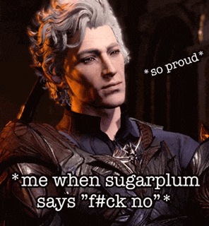 a picture of a man with a caption that says " so proud * me when sugarplum says " f # ck no "