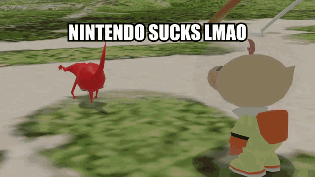 nintendo sucks lmao is written on a picture of a game