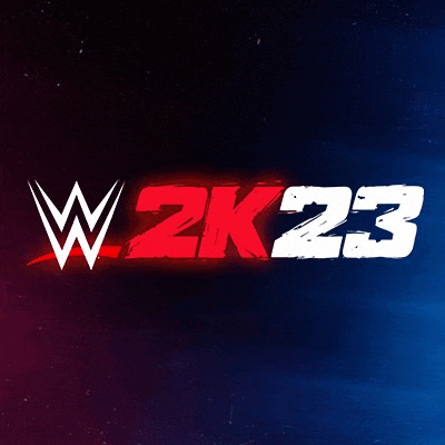 a red white and blue logo for a video game called w 2k23