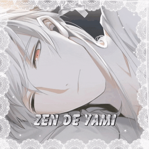 a picture of a person with the name zen de yami on the bottom