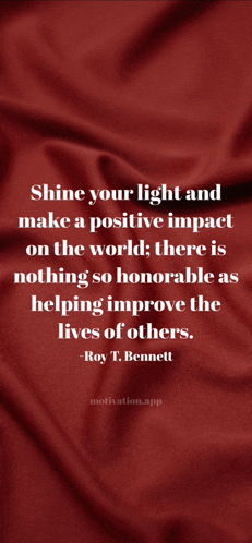 a quote by roy t. bennett is on a red cloth