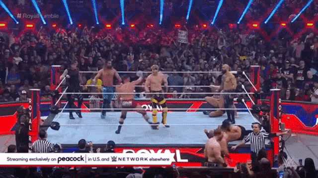 a wrestling match is being streamed on peacock in the us