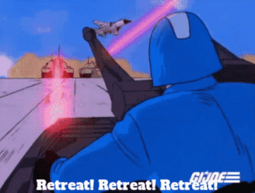 Gi Joe Cobra Commander GIF - Gi Joe Cobra Commander Retreat Retreat Retreat GIFs