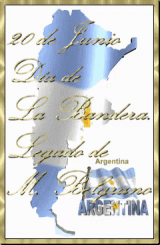 a poster with a map of argentina and the words 20 de junio