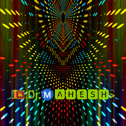 a colorful background with the name dj mahesh in green letters