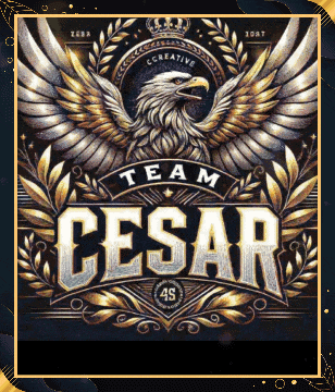 a logo for team cesar with a bald eagle