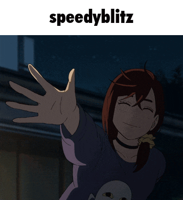 a picture of a girl with the words speedyblitz on the bottom
