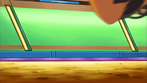 a cartoon drawing of a stadium with a green wall