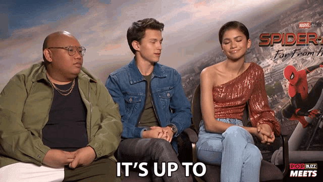 Its Up To The Big Bosses Tom Holland GIF - Its Up To The Big Bosses Tom Holland Zendaya GIFs