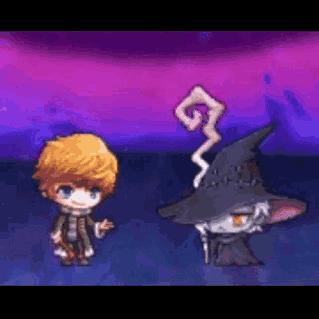a boy and a wizard are standing next to each other .