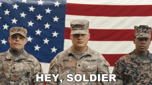 Hey Soldier Country On Song GIF - Hey Soldier Country On Song Sup Soldier GIFs
