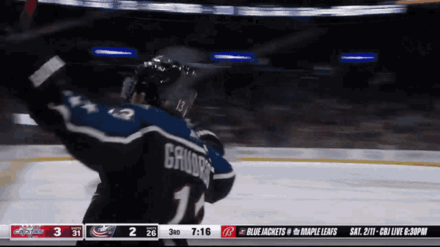a hockey player with the number 13 on his back