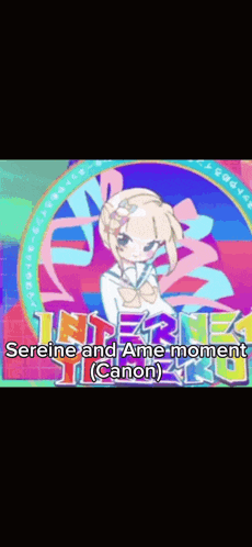 a picture of a girl with the words serene and ame moment