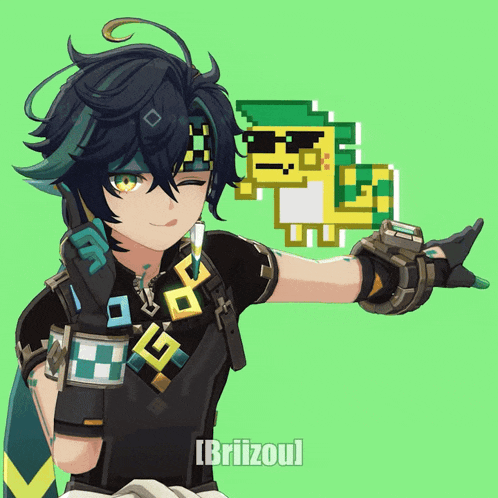 a pixel art of a boy with the name briizoul on the bottom