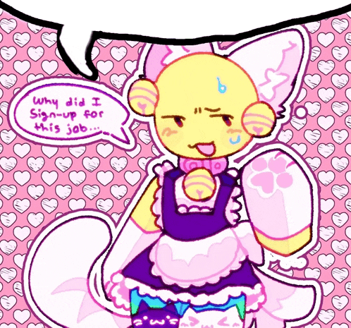 a cartoon character with a speech bubble saying why did i sign up for this job