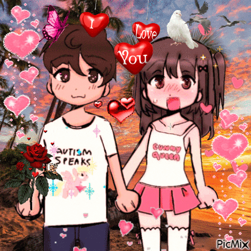 a boy with autism speaks and a girl with sunny queen holding hands