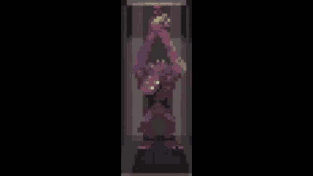 a pixel art of a person holding a sword