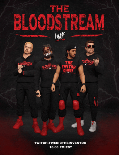 a poster for the bloodstream iiwf showing four men