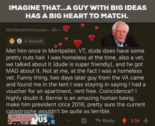 Bernie2020 Big Heart GIF - Bernie2020 Big Heart Big Ideas GIFs