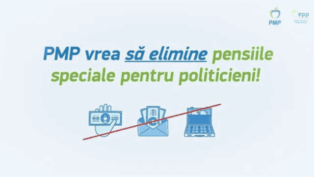 a poster that says pmp vrea sa elimine pensiile speciale pentru politienii