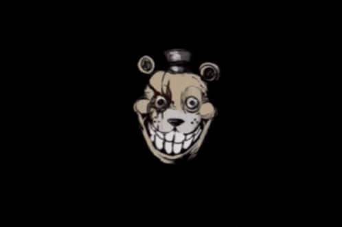 a cartoon of a teddy bear with a big smile on its face .