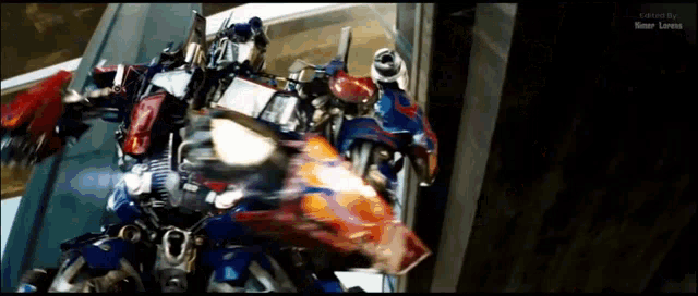 a close up of a robot with the words edited by on the bottom