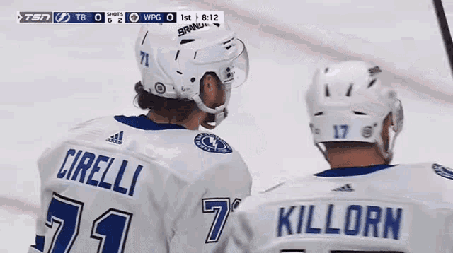 a hockey player with the name killorn on his jersey
