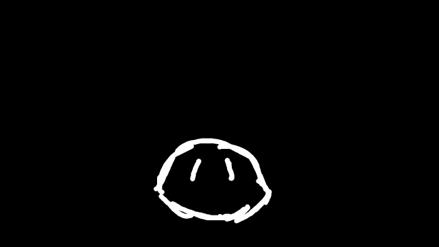 a black and white drawing of a bird 's nest on a black background .