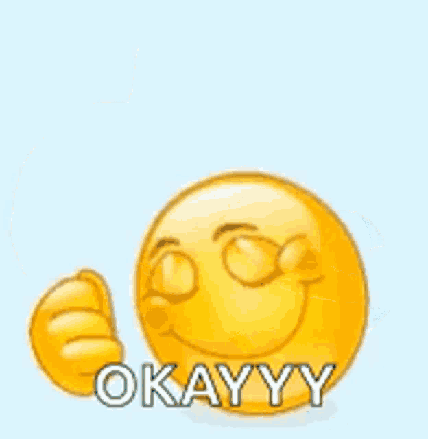a smiley face is smiling and giving a thumbs up sign .