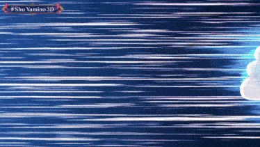 a blue background with white lines and the words shu yamino 3d on it