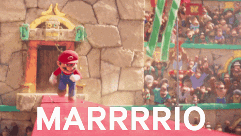 the word marrrrio that is on a poster