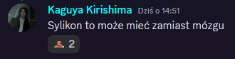 a screenshot of a message from kaguya kirishima with a number 2