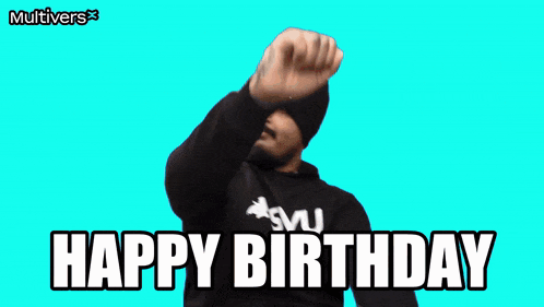 a happy birthday greeting card with a colorful background