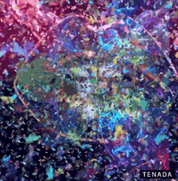 a colorful painting with the word tenada on the bottom