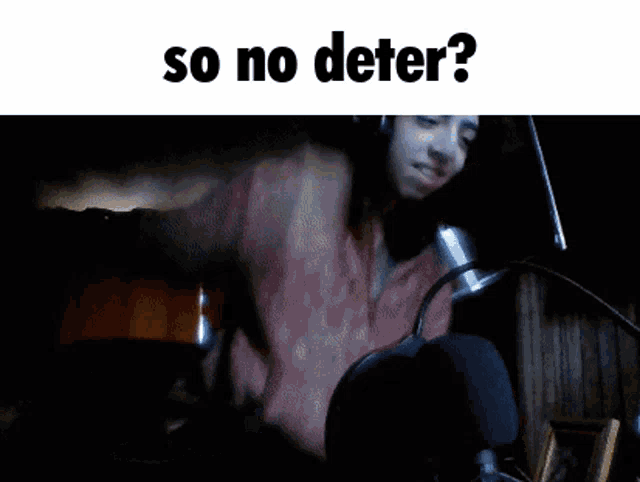 a dark room with the words so no deter on the bottom