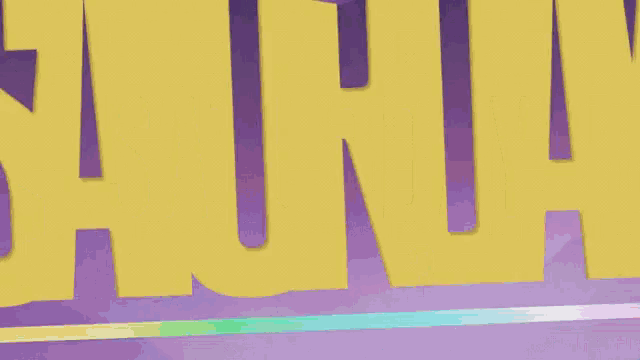 the word saturday is on a purple background with mountains in the background
