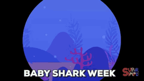 a cartoon of a baby shark with the words baby shark week above it