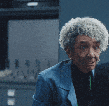 a woman in a blue suit says you don t come to my department