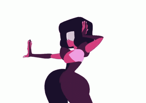 garnet from steven universe is dancing with her arms in the air