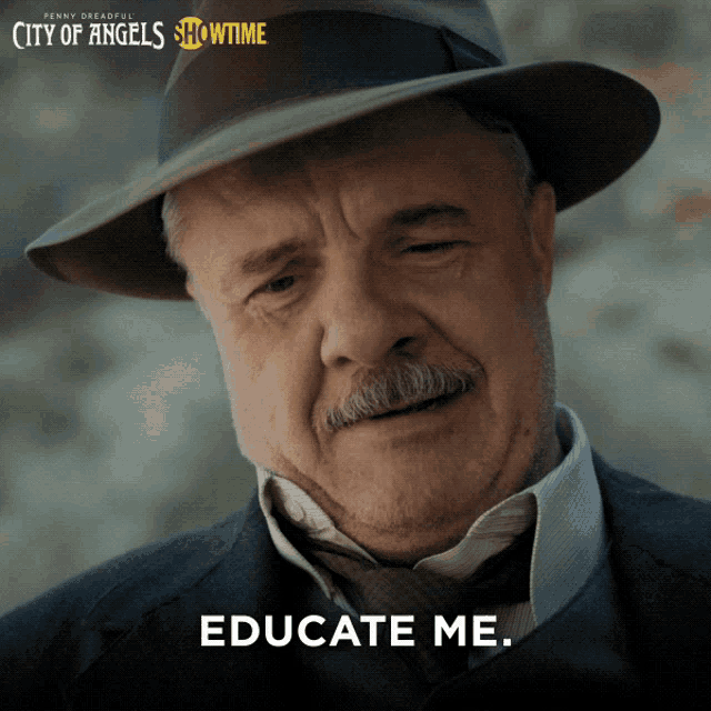 penny dreadful city of angels showtime poster with a man in a hat