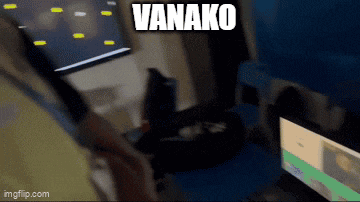a person is playing a video game and the word vanako is on the screen