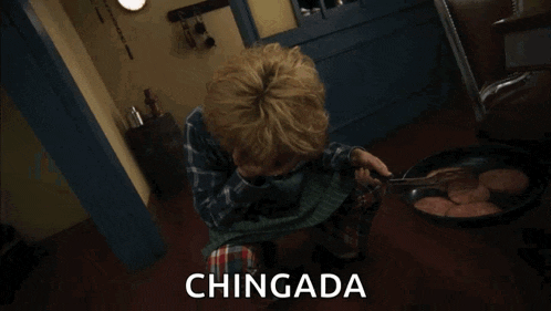 a close up of a person with the word chingada written on the bottom