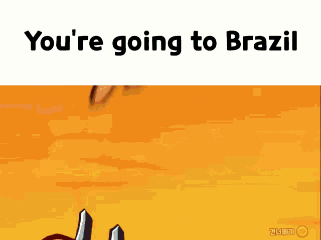 a picture of a frog with the words " you 're going to brazil " below it