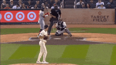 a baseball game is being played in target field