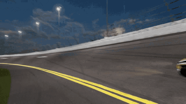 a race track with a few cars on it