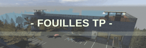 a computer generated image of a building with the words " fouilles tp " on it